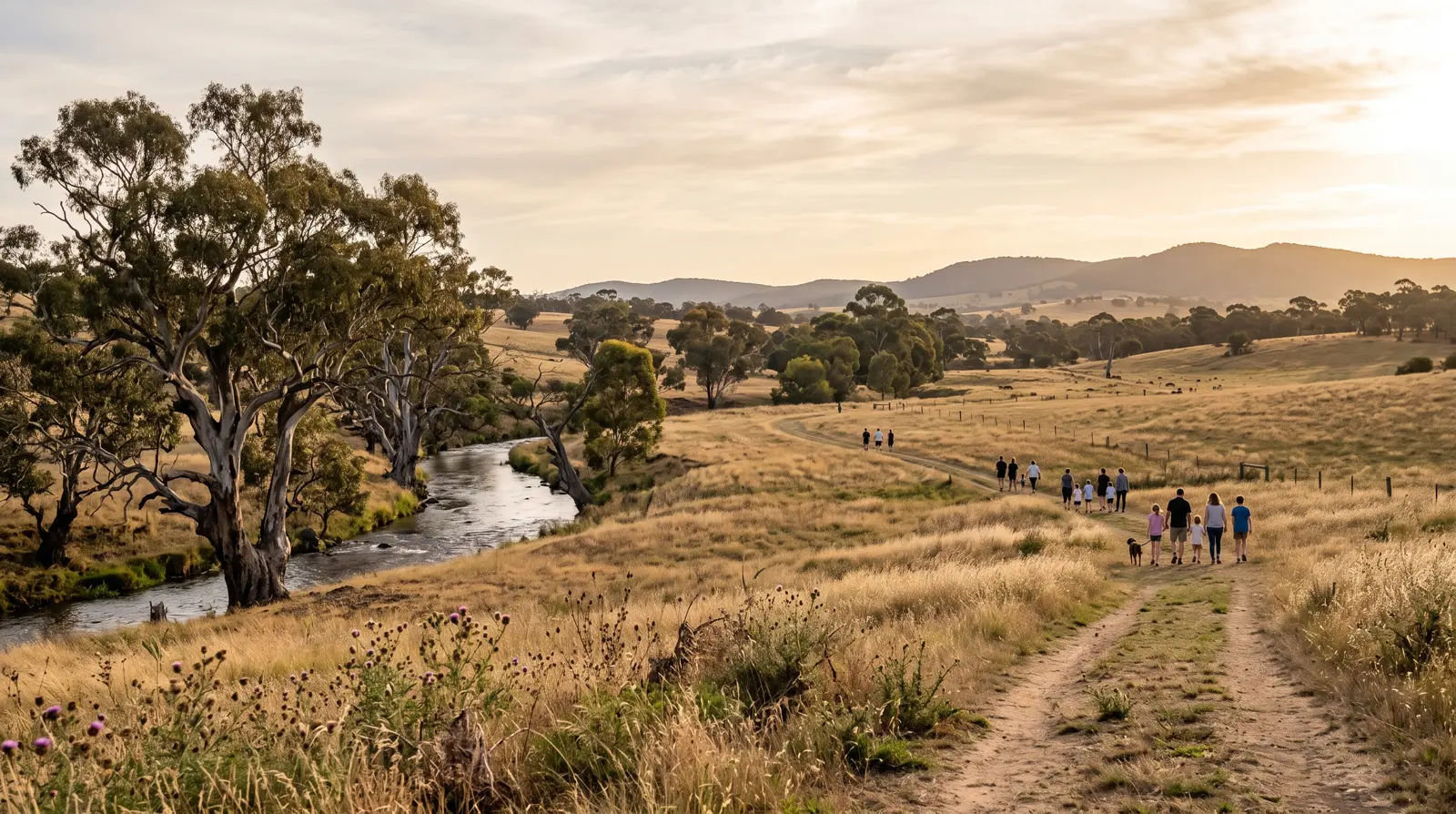 Creek and open grassland near the Parwan precinct